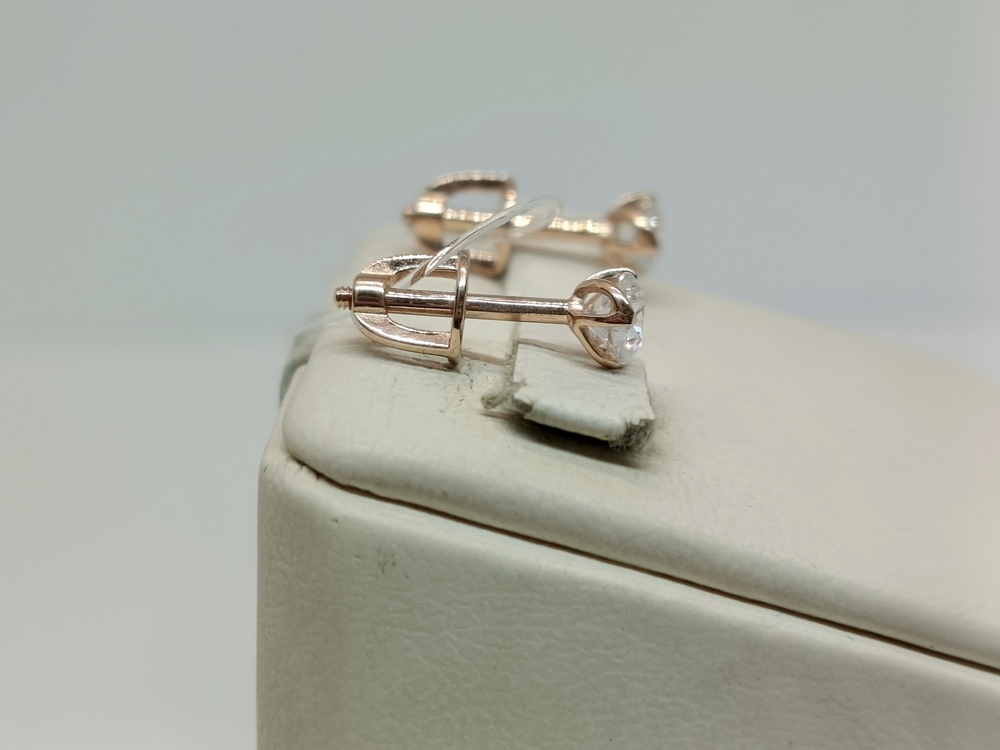 СЕРЬГИ ПУСЕТЫ с камнем (Au 585)