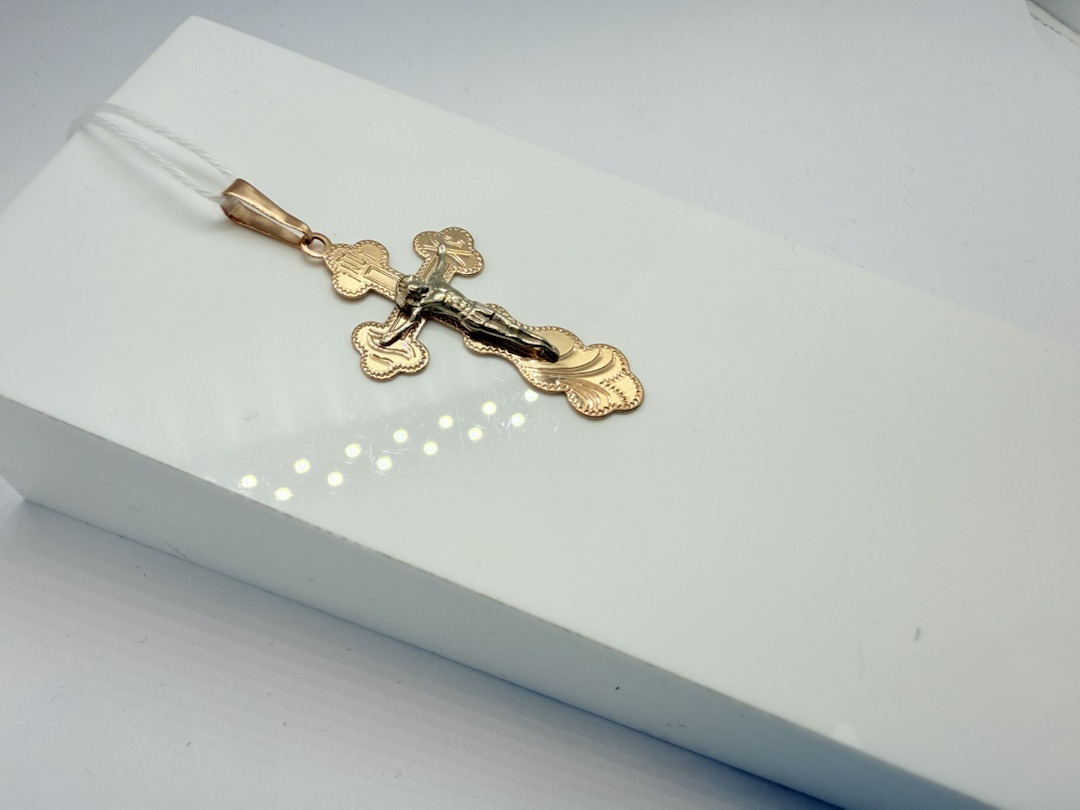 ПОДВЕСКА КРЕСТ БЕЗ КАМНЯ (Au 585)