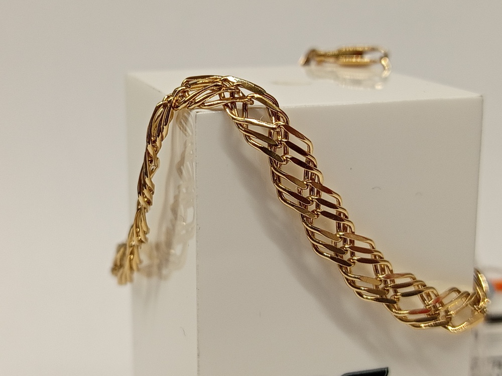 БРАСЛЕТ ПОЛНОВЕСНЫЙ Ромб тройной Au 585