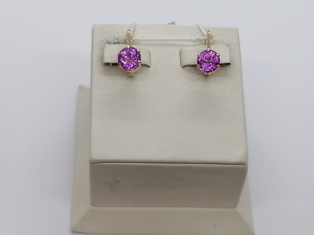 СКМ583 СЕРЬГИ С КАМНЕМ (Au 583)