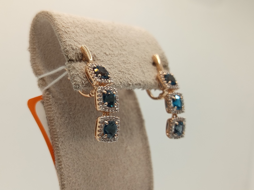 СКМИ585 СЕРЬГИ С КАМНЯМИ (Au 585)