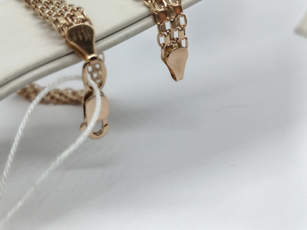 БРАСЛЕТ ПУСТОТЕЛЫЙ Бисмарк машинный Au 585