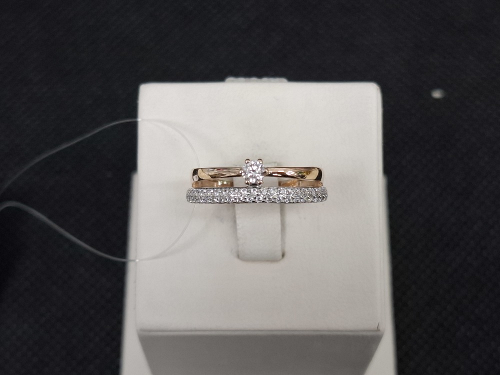 КОЛЬЦО С КАМНЯМИ (Au 585)