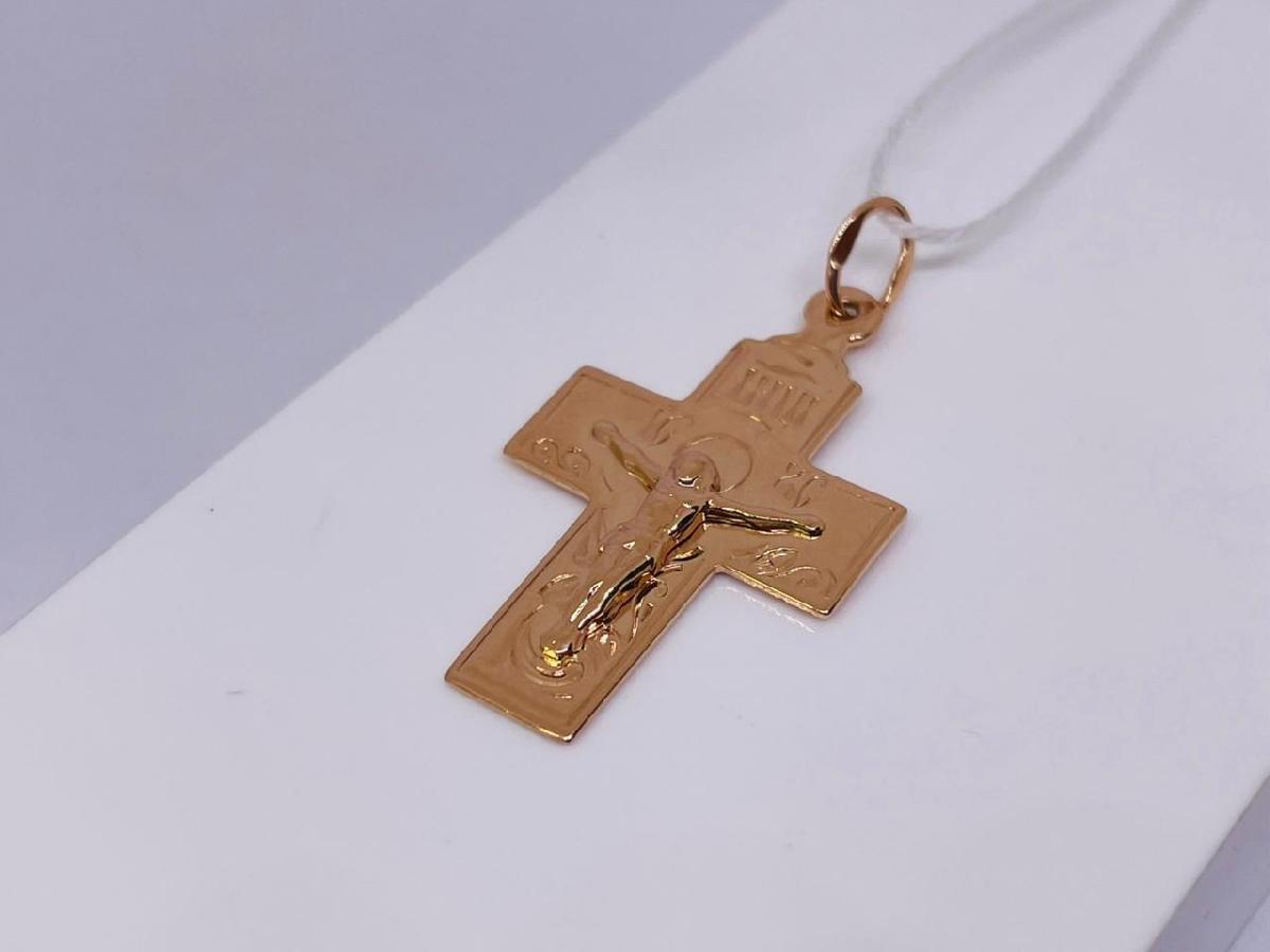 ПОДВЕСКА КРЕСТ БЕЗ КАМНЯ (Au 585)