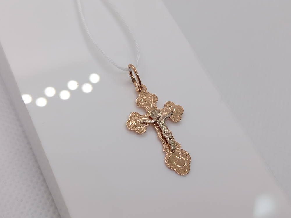 ПОДКБК585 ПОДВЕСКА КРЕСТ БЕЗ КАМНЯ (Au 585)