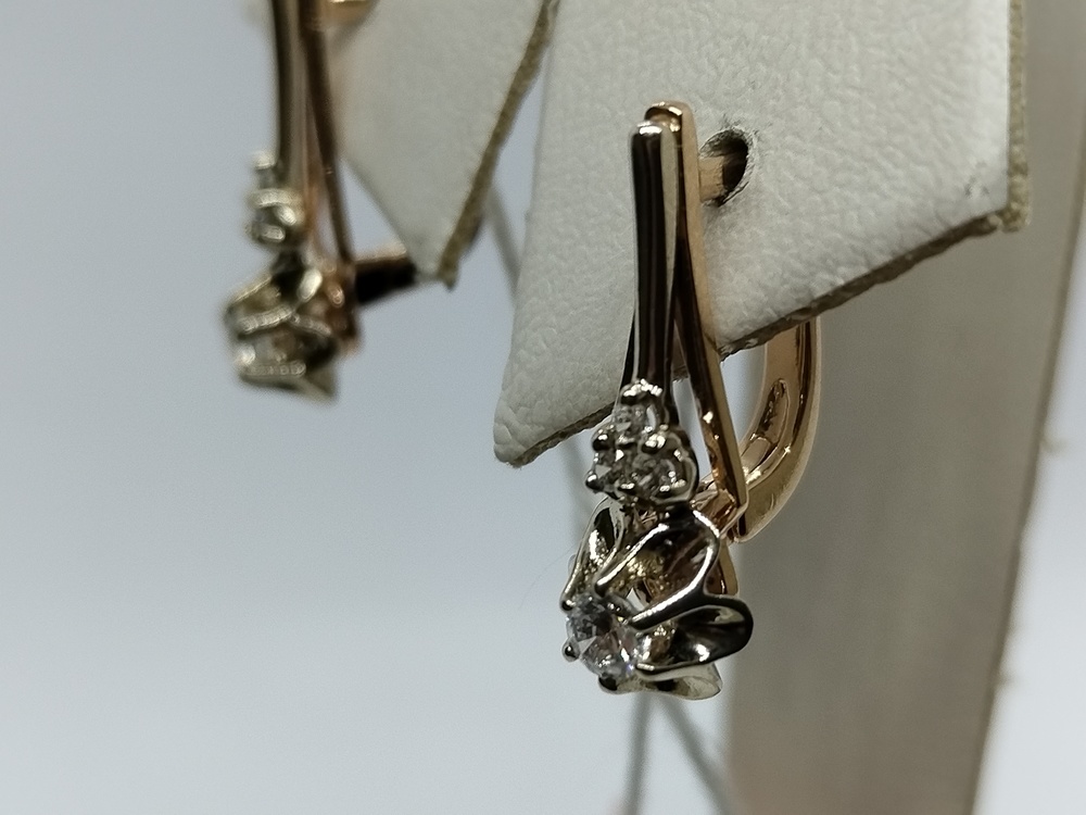 СКМИ585 СЕРЬГИ С КАМНЯМИ (Au 585)