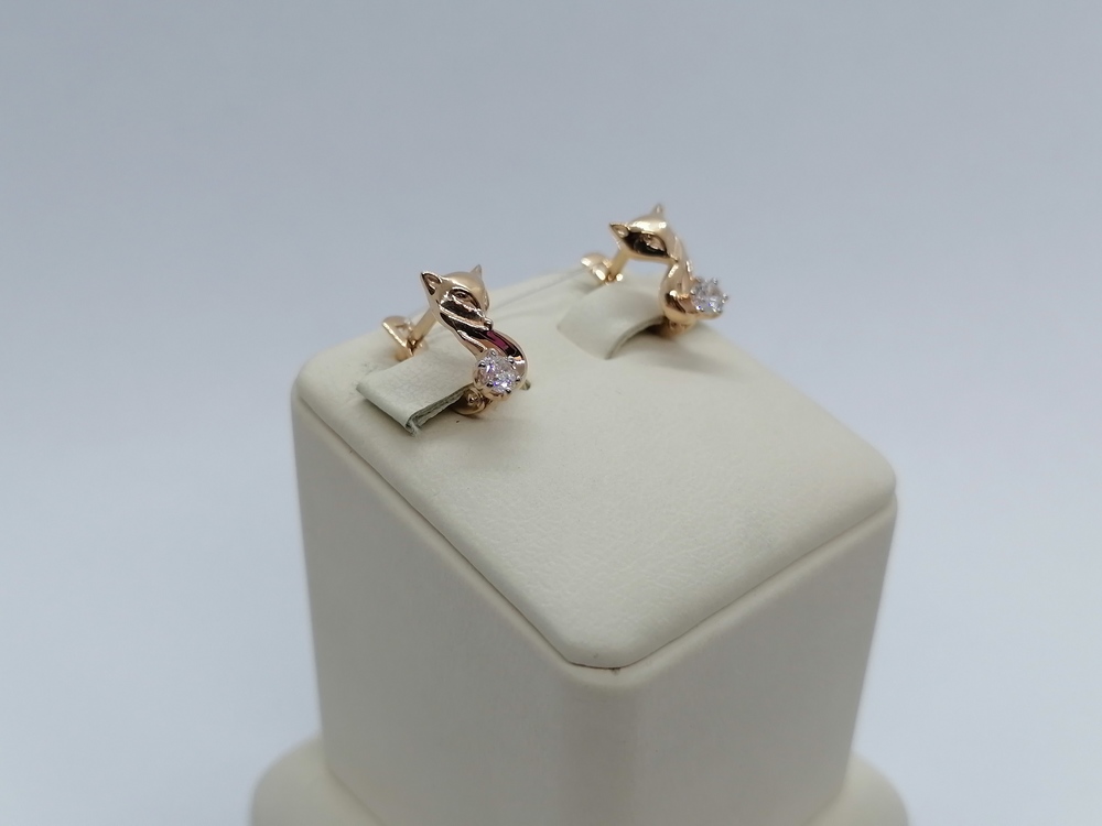 001302-1102 СЕРЬГИ С КАМНЕМ (Au 585)