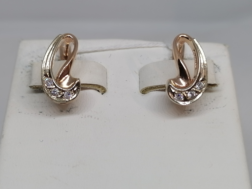 СКМИ585 СЕРЬГИ С КАМНЯМИ (Au 585)