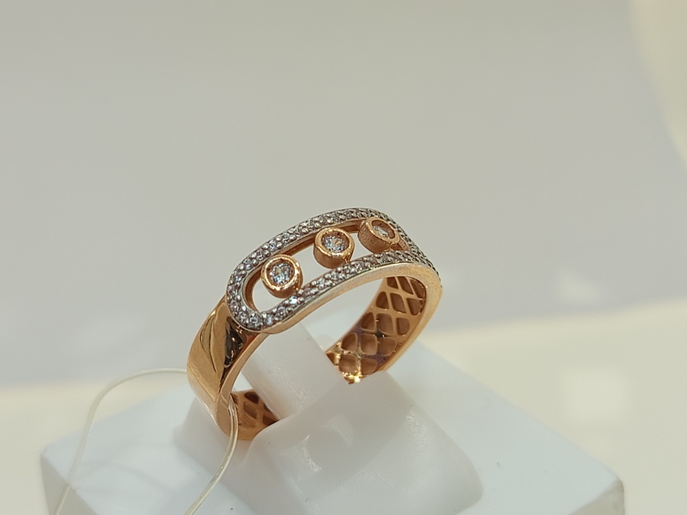 КОЛЬЦО С КАМНЯМИ (Au 585)