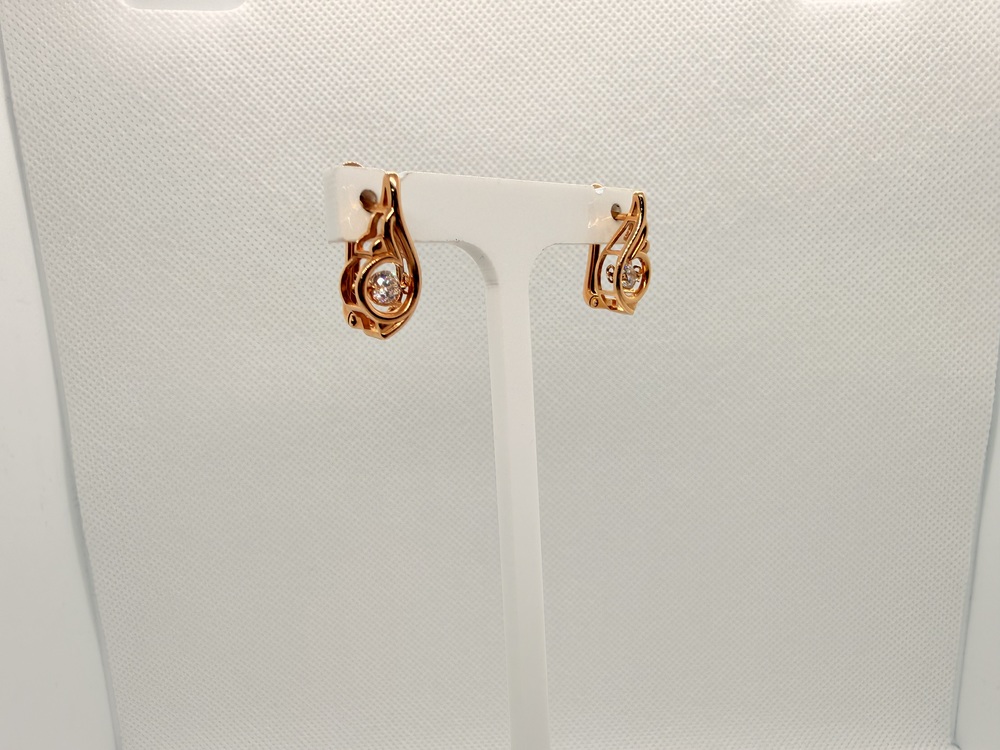 СКМ585 СЕРЬГИ С КАМНЕМ (Au 585)