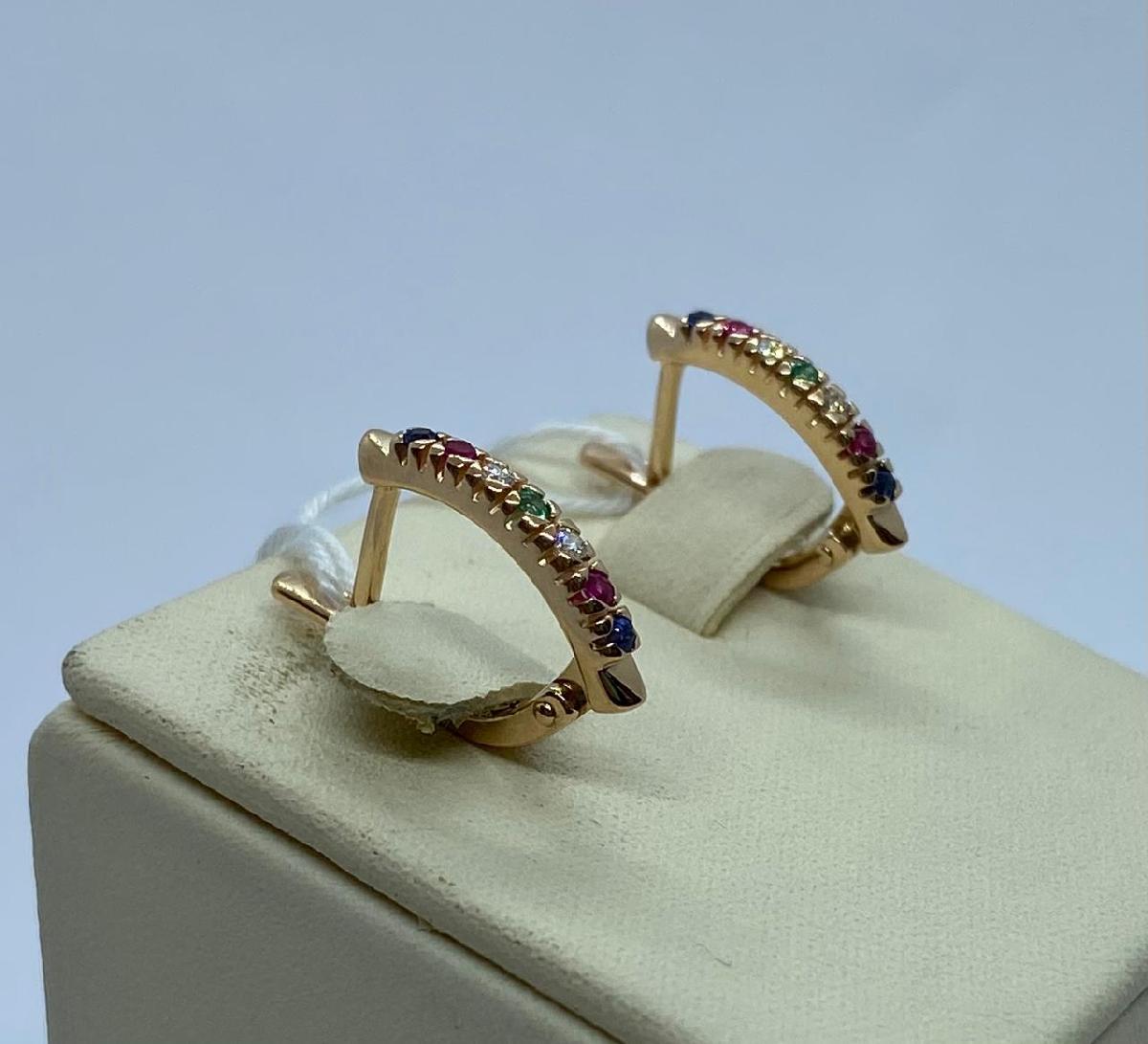 СКМИ585 СЕРЬГИ С КАМНЯМИ (Au 585)