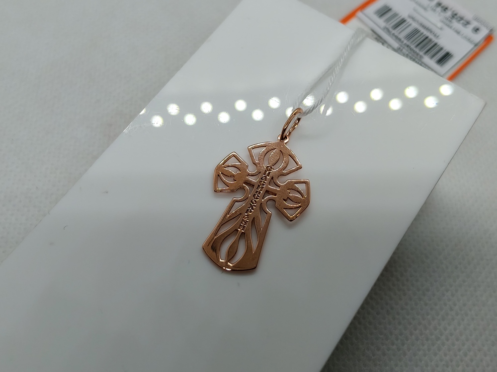 ПОДВЕСКА КРЕСТ БЕЗ КАМНЯ (Au 585)