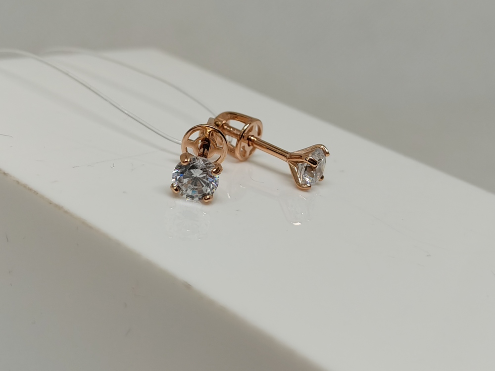 СЕРЬГИ ПУСЕТЫ с камнем (Au 585)