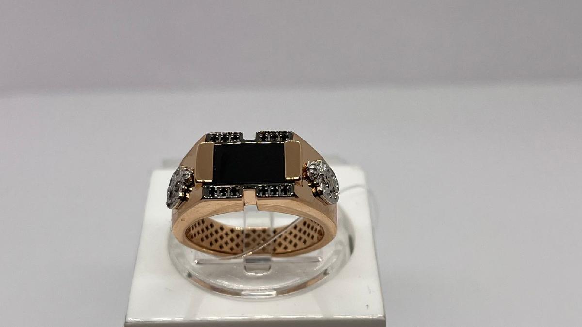 КОЛЬЦО ПЕЧАТКА с камнями (Au 585)