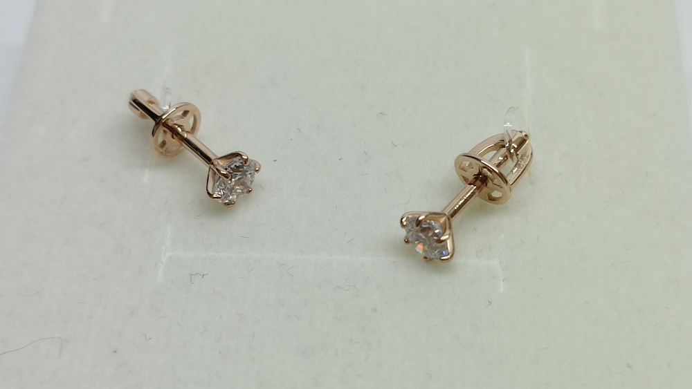 СЕРЬГИ ПУСЕТЫ с камнем (Au 585)