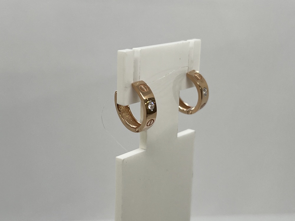 СЕРЬГИ КОЛЬЦА с камнями (Au 585)