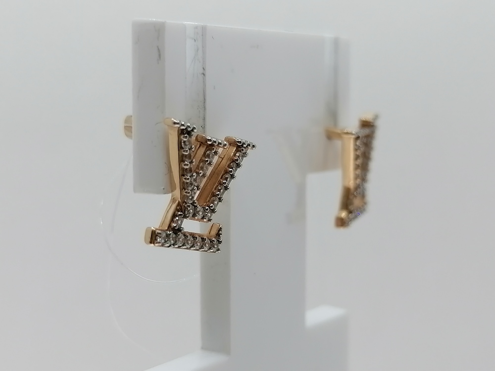 СЕРЬГИ ПУСЕТЫ с камнями (Au 585)