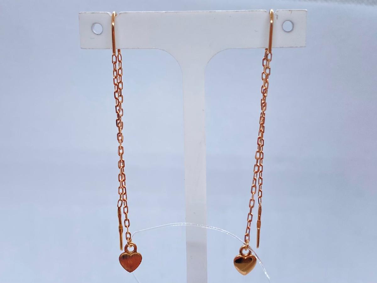 02-3883 СЕРЬГИ ПЕТЕЛЬКА с камнем (Au 585)