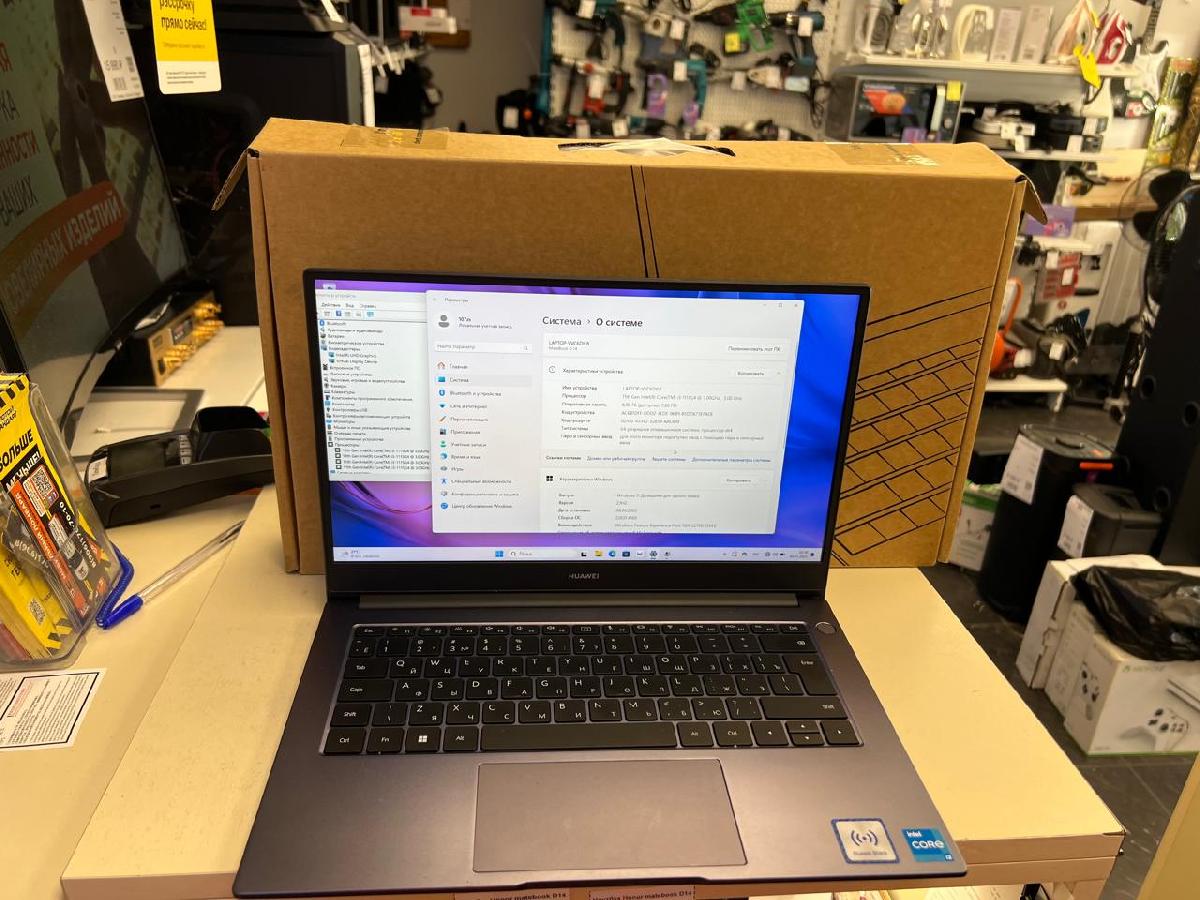 Ноутбук Honor matebook D14; I3-1115G4, Intel UHD Graphics, 8 Гб, 256 Гб, Нет
