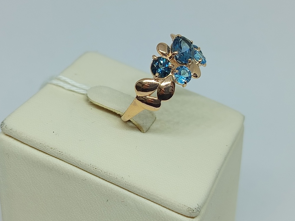 КОЛЬЦО С КАМНЯМИ (Au 585)