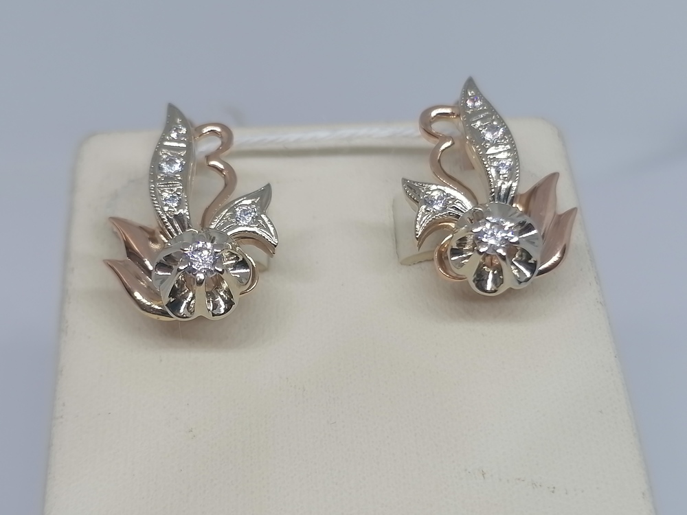 СКМИ585 СЕРЬГИ С КАМНЯМИ (Au 585)