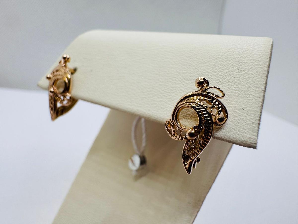 СБКМ585 СЕРЬГИ БЕЗ КАМНЯ (Au 585)