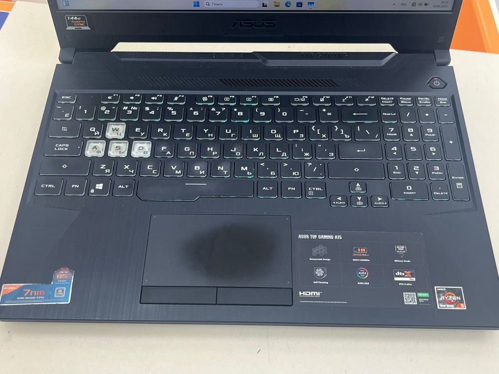 Ноутбук ASUS TUF GAMING; Ryzen 5 4600H, GeForce GTX 1650 TI, 8 Гб, 512 GB, Нет