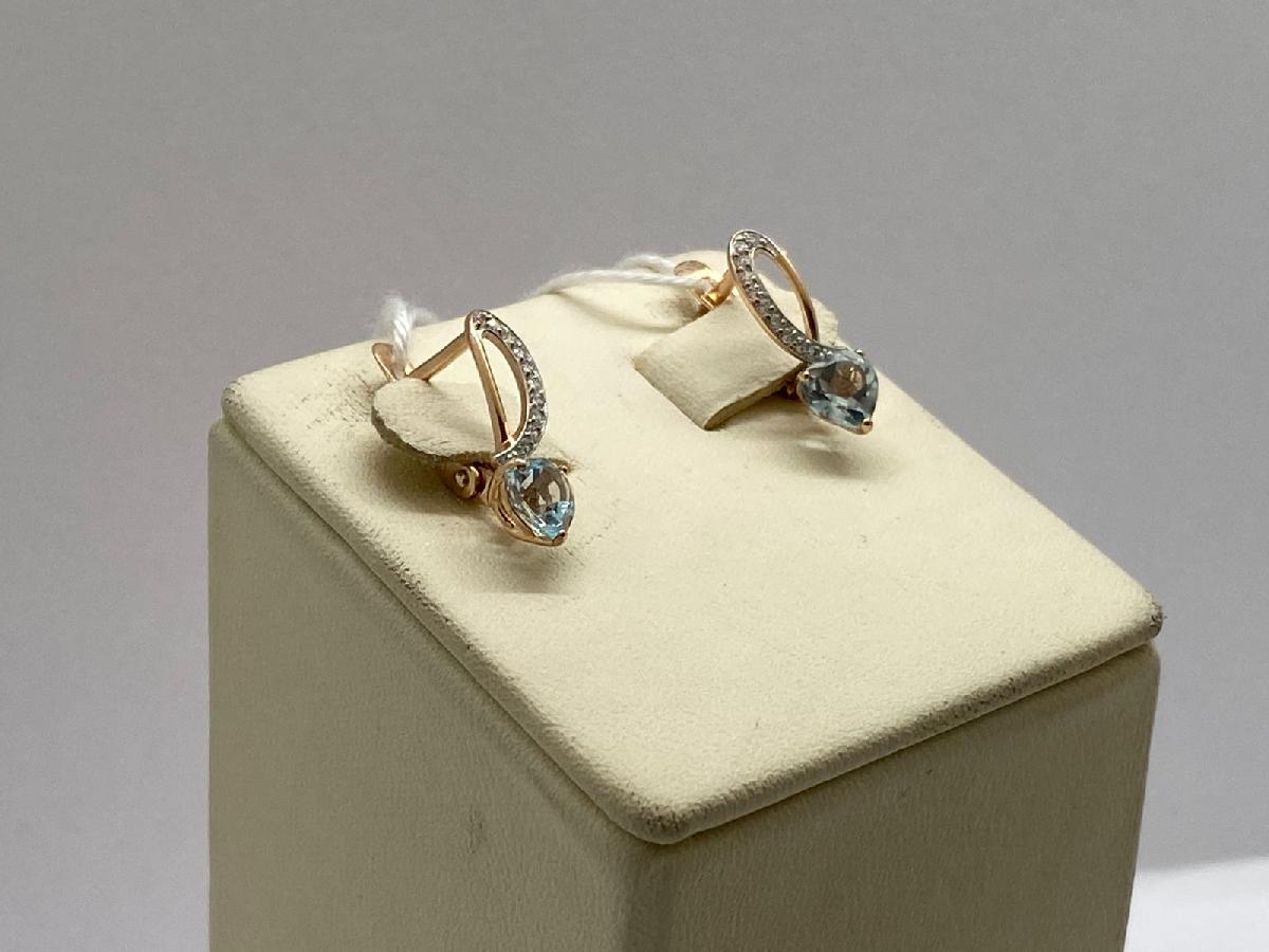 СКМИ375 СЕРЬГИ С КАМНЯМИ (Au 375)