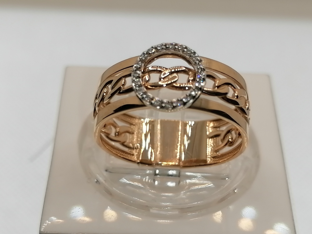 КОЛЬЦО С КАМНЯМИ (Au 585)