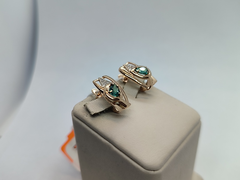 СКМИ585 СЕРЬГИ С КАМНЯМИ (Au 585)