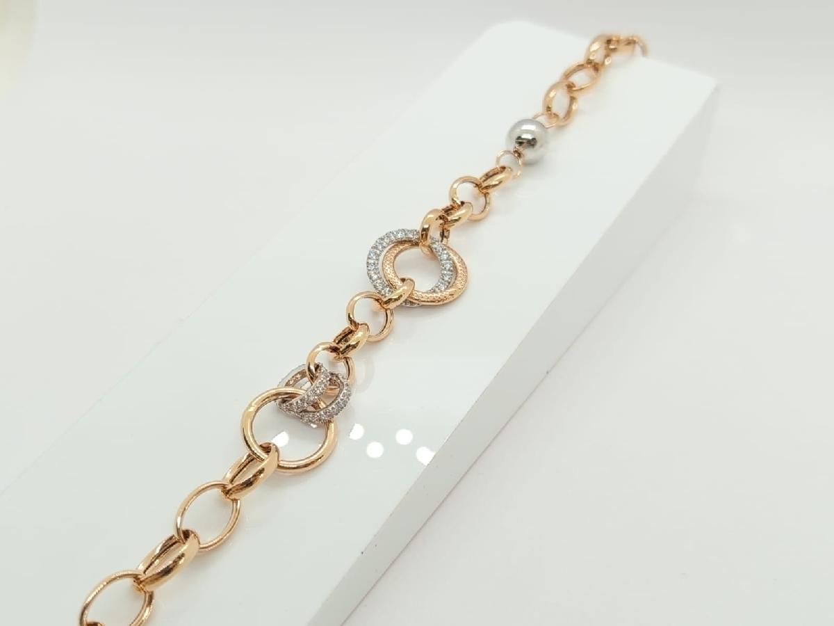 БРАСЛЕТ ФАНТАЗИЯ с камнями (Au 585)