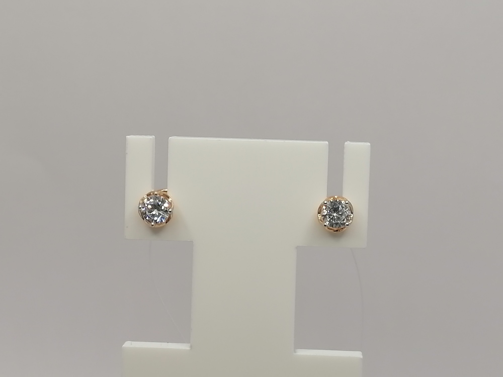 СЕРЬГИ ПУСЕТЫ с камнем (Au 585)