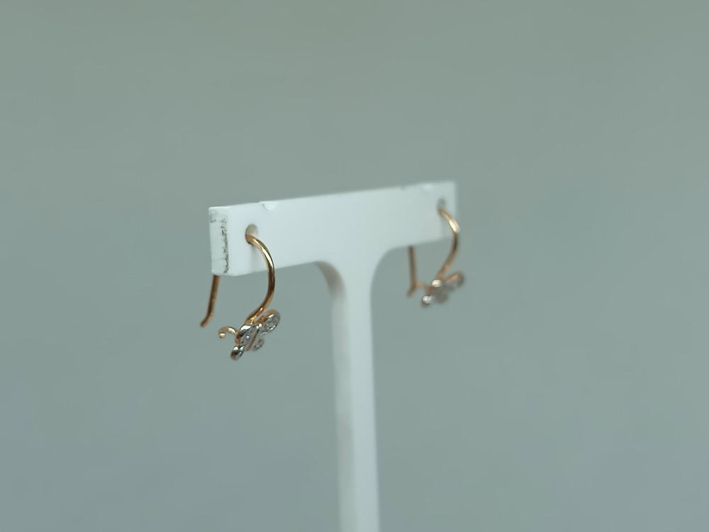 СЕРЬГИ ПЕТЕЛЬКА с камнями (Au 585)