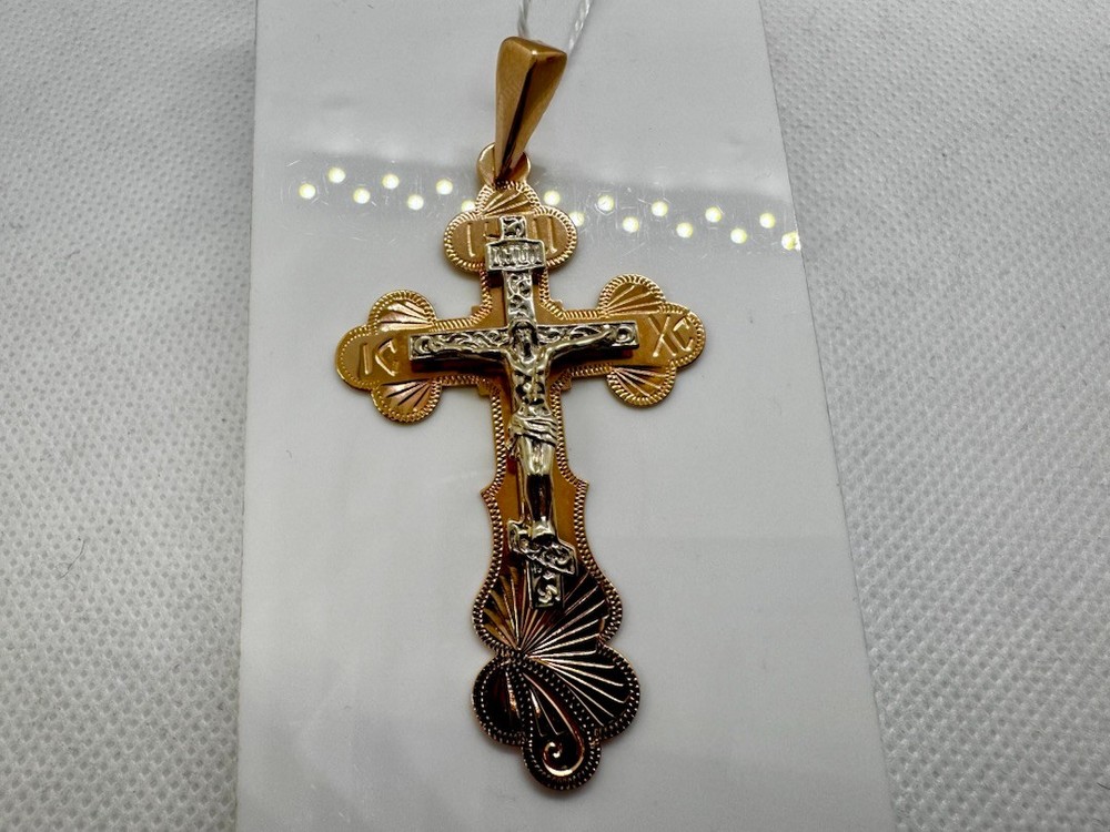 ПОДВЕСКА КРЕСТ БЕЗ КАМНЯ (Au 585)