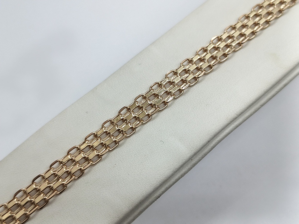 БРАСЛЕТ ПУСТОТЕЛЫЙ Бисмарк машинный Au 585