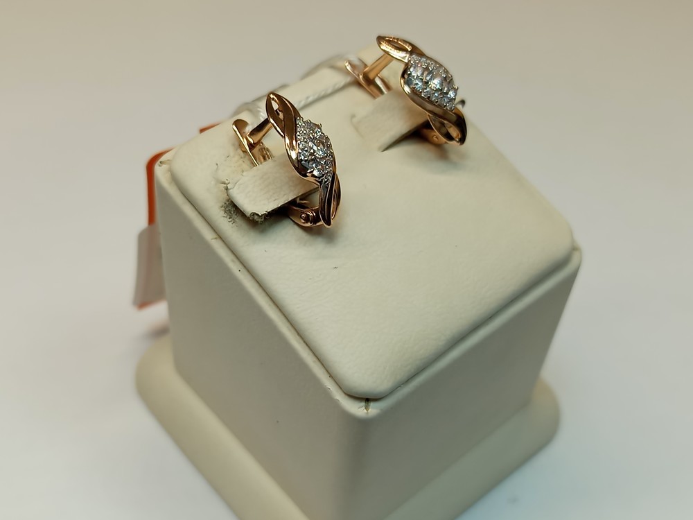 СКМИ375 СЕРЬГИ С КАМНЯМИ (Au 375)