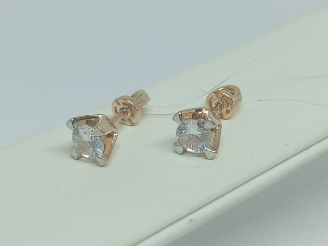 СЕРЬГИ ПУСЕТЫ с камнем (Au 585)