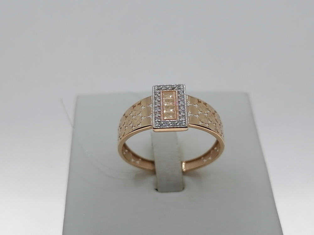 КОЛЬЦО С КАМНЯМИ (Au 585)