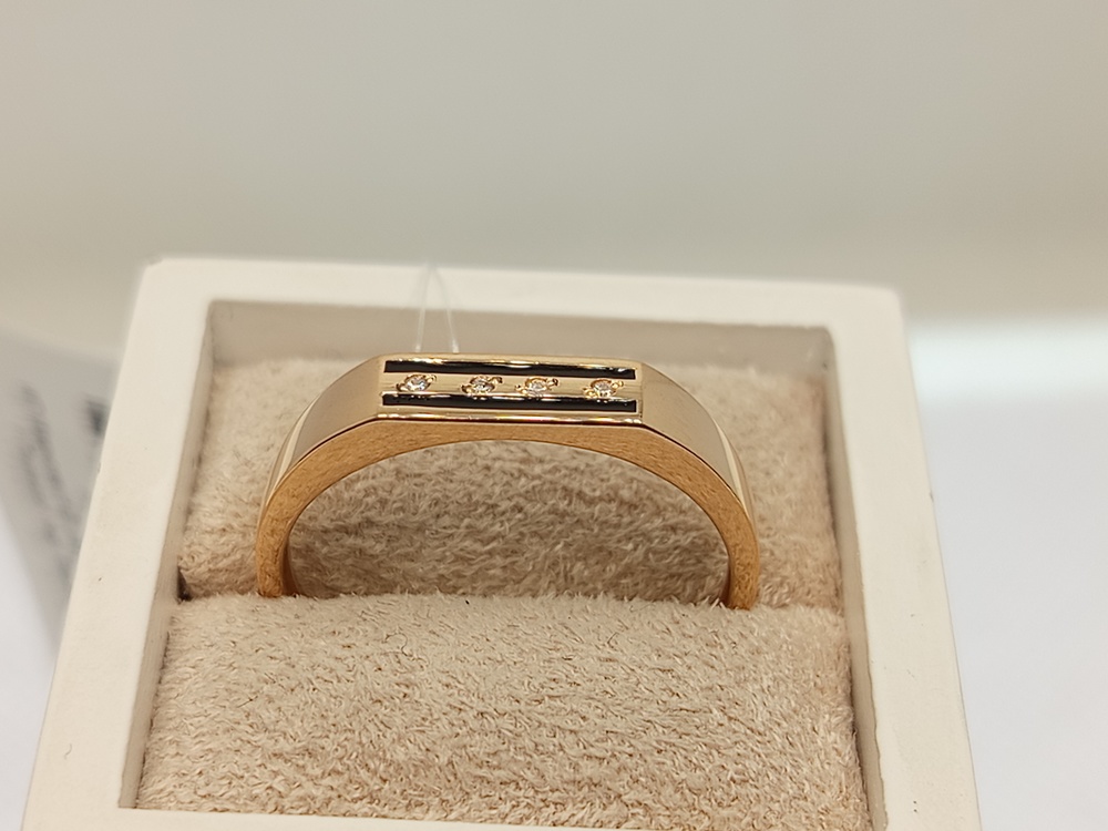 821221 КОЛЬЦО ПЕЧАТКА Эмаль с камнями (Au 585)