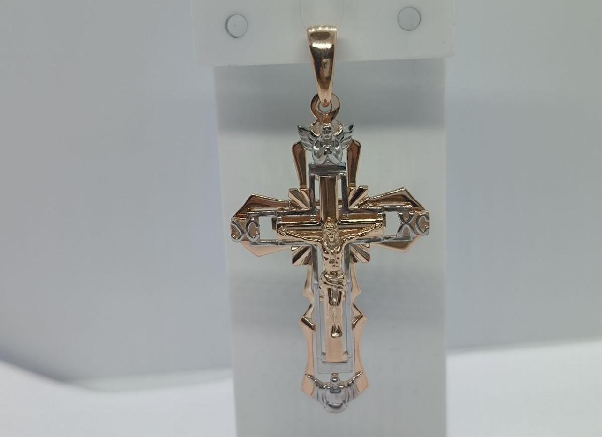 810-00371-10-00-00-00 ПОДВЕСКА КРЕСТ без камня (Au 585)