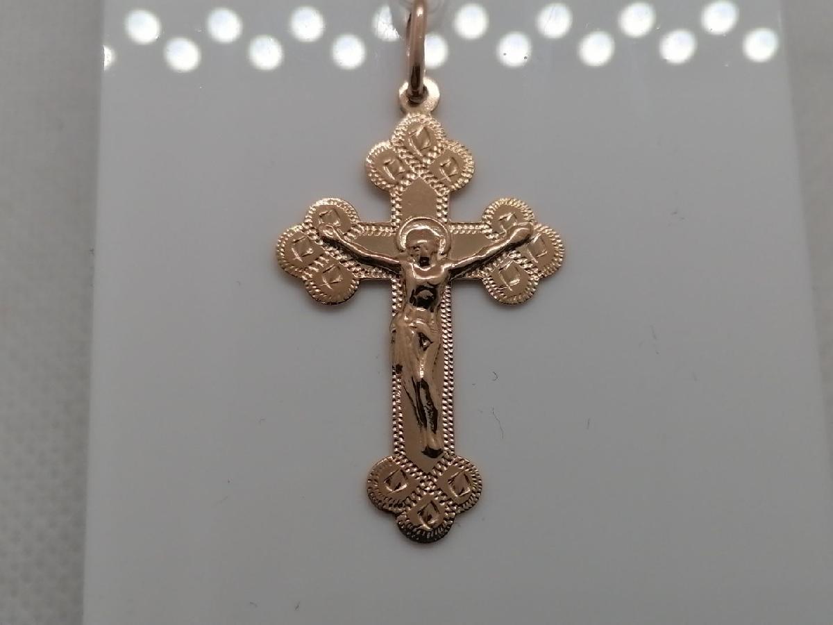 ПОДКБК583 ПОДВЕСКА КРЕСТ БЕЗ КАМНЯ (Au 583)