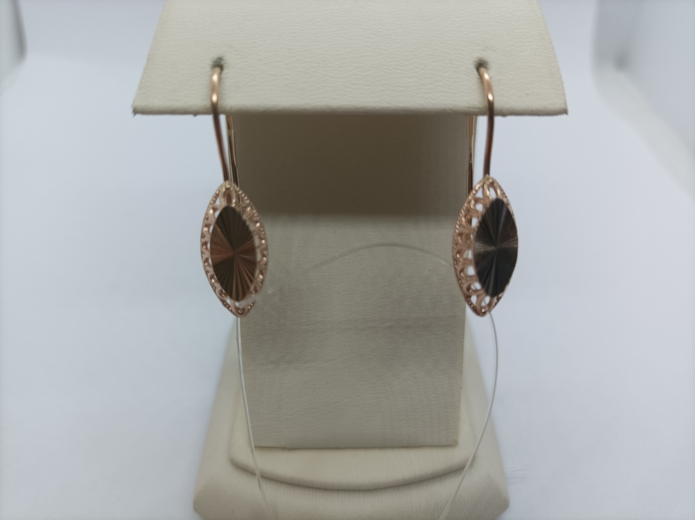 2655А СЕРЬГИ ПЕТЕЛЬКА без камня (Au 585)