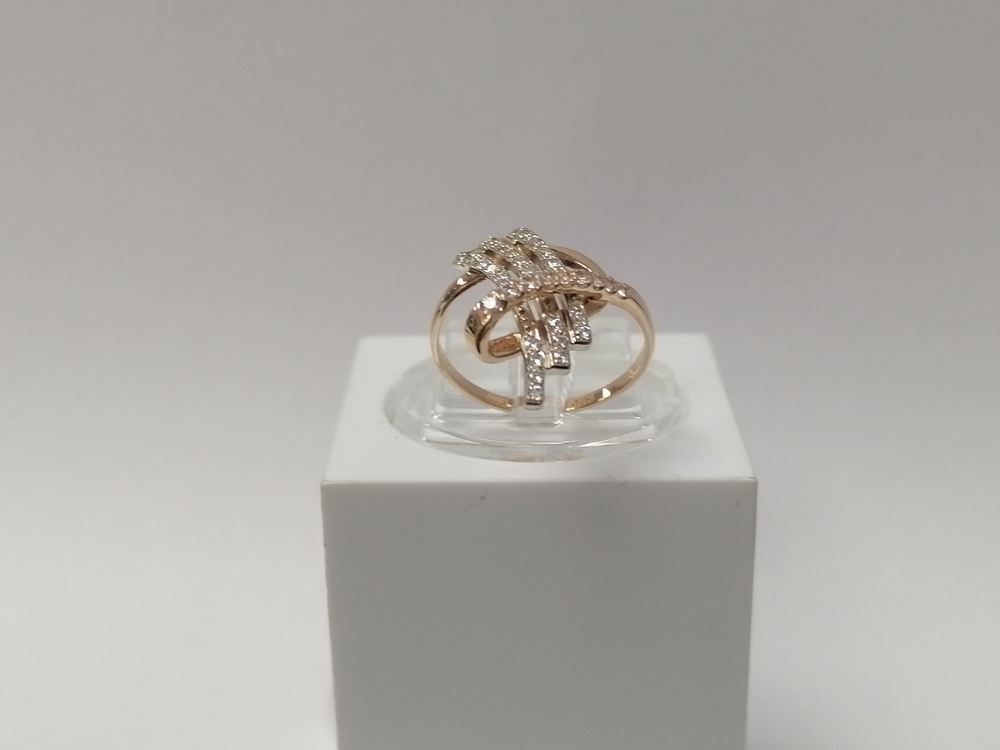 КОЛЬЦО С КАМНЯМИ (Au 585)