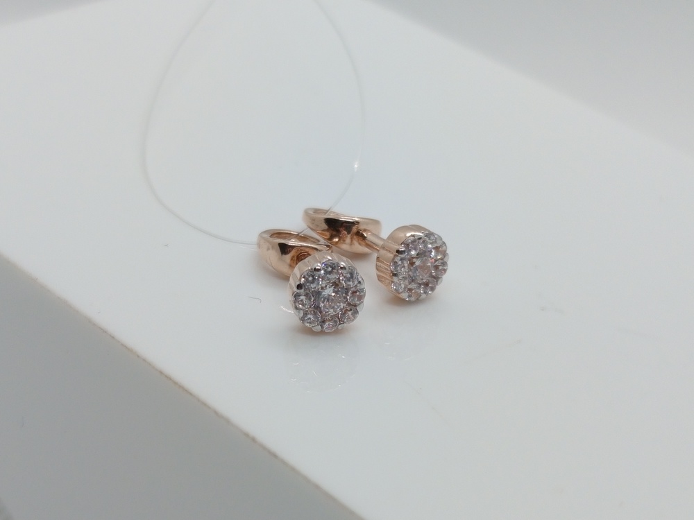 СЕРЬГИ ПУСЕТЫ с камнями (Au 585)