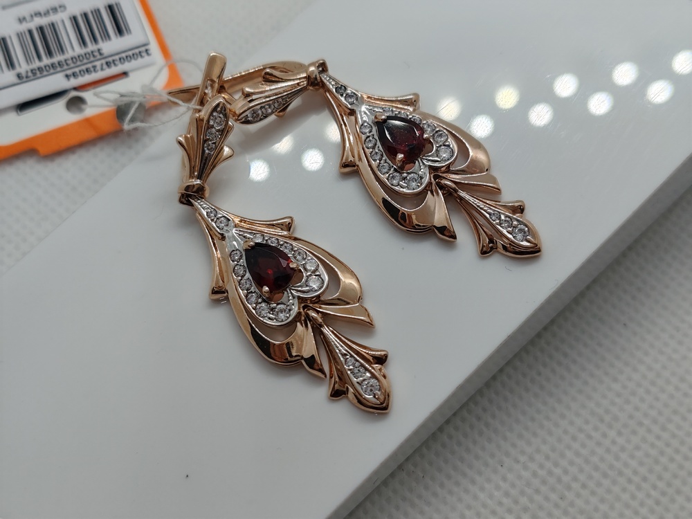 СКМИ585 СЕРЬГИ С КАМНЯМИ (Au 585)