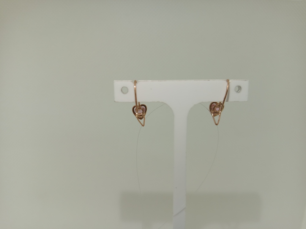 СЕРЬГИ ПЕТЕЛЬКА с камнем (Au 585)