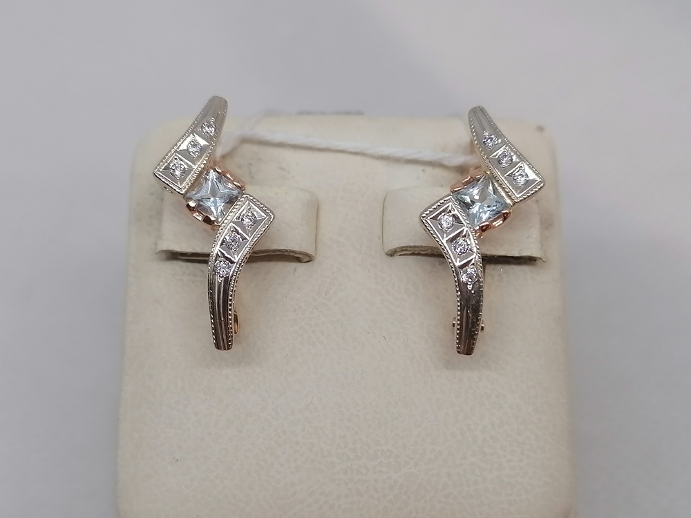 СКМИ585 СЕРЬГИ С КАМНЯМИ (Au 585)