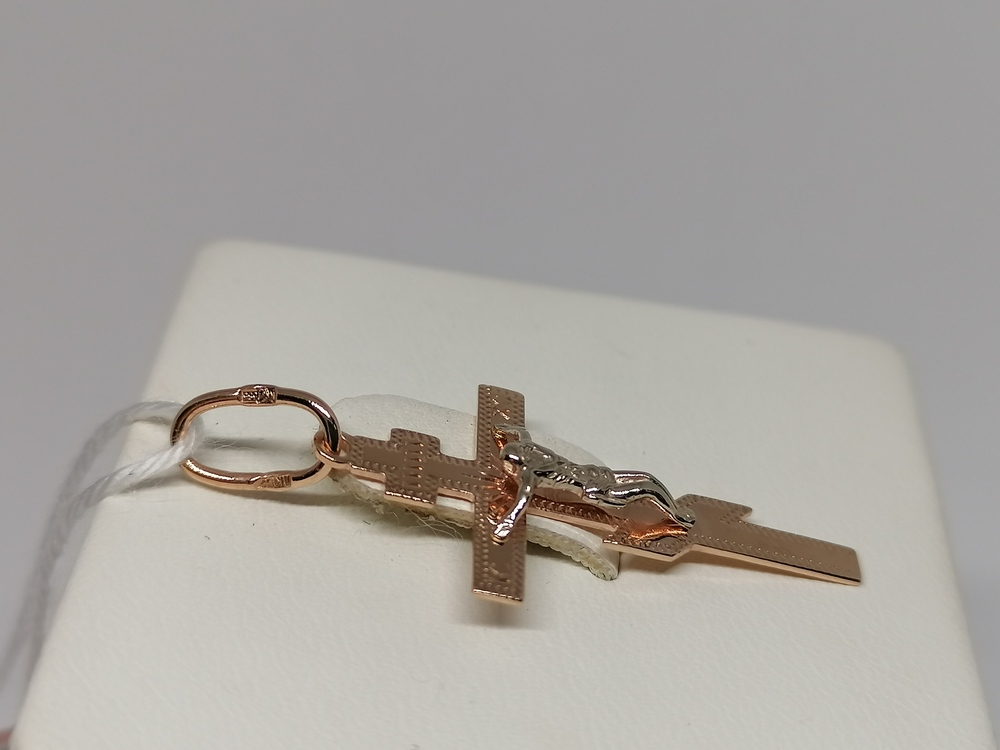 ПОДКБК585 ПОДВЕСКА КРЕСТ БЕЗ КАМНЯ (Au 585)