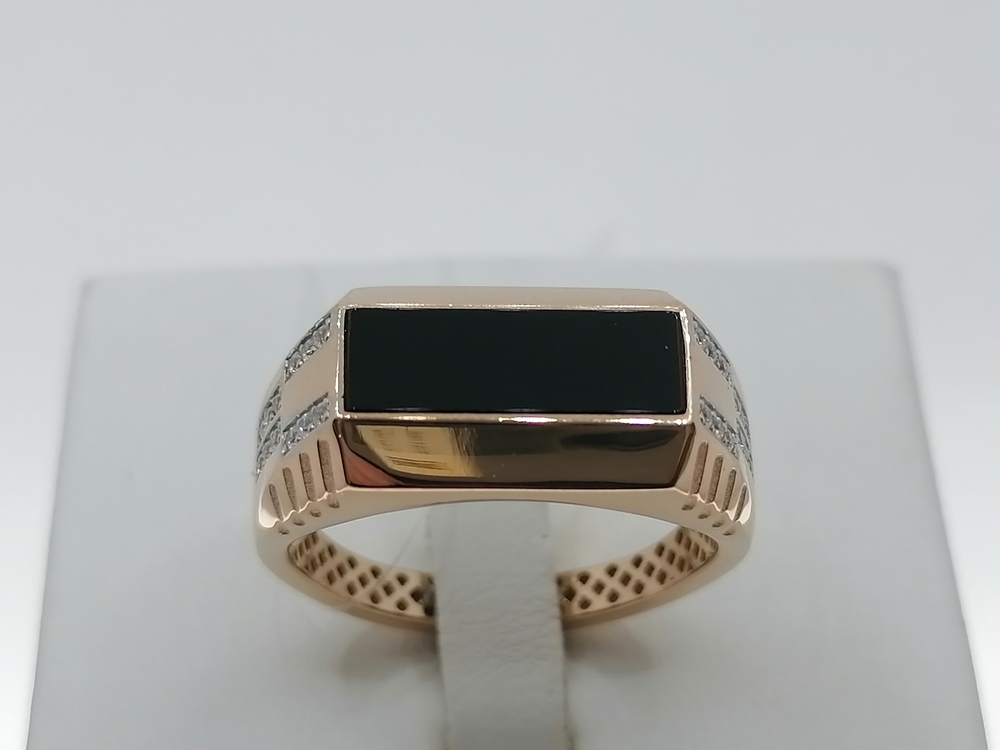 КОЛЬЦО ПЕЧАТКА с камнями (Au 585)