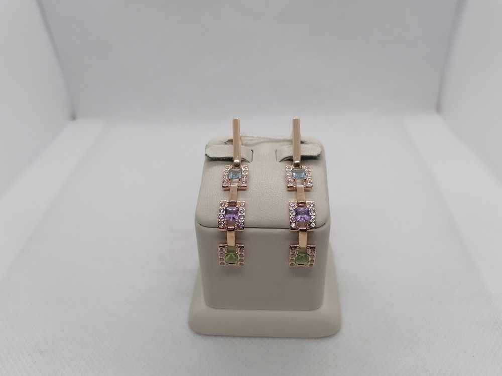 СКМИ585 СЕРЬГИ С КАМНЯМИ (Au 585)